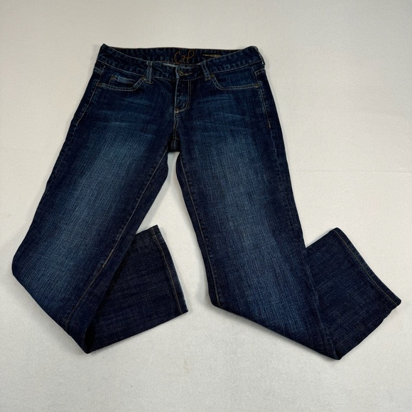 A Chip And Pepper Straight Leg Crop Jean Womens Juniors Sz 7 Dark Wash Low Rise - Picture 1 of 13